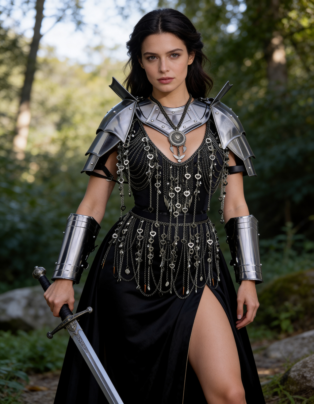 Medieval Women’s Steel Armor Set, Chainmail Female Knight Costume, LARP, Cosplay, Fantasy Roleplay 🛡️⚔️