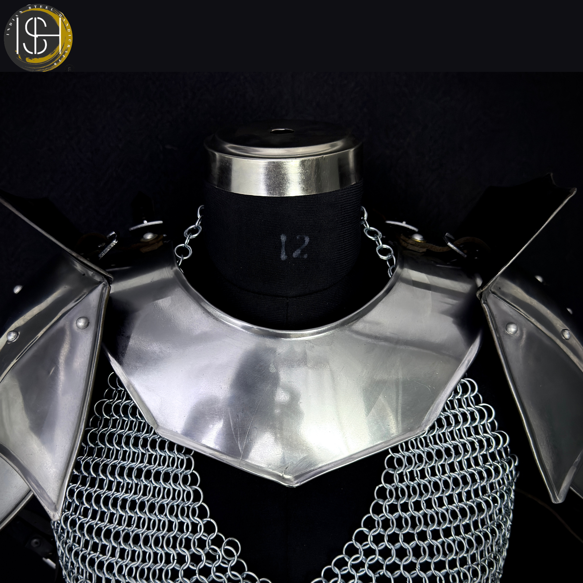 Handcrafted Medieval Steel Chainmail Armor Set – Includes Gorget, Pauldrons, Arm Guards & Leg Protection for Warrior Costumes