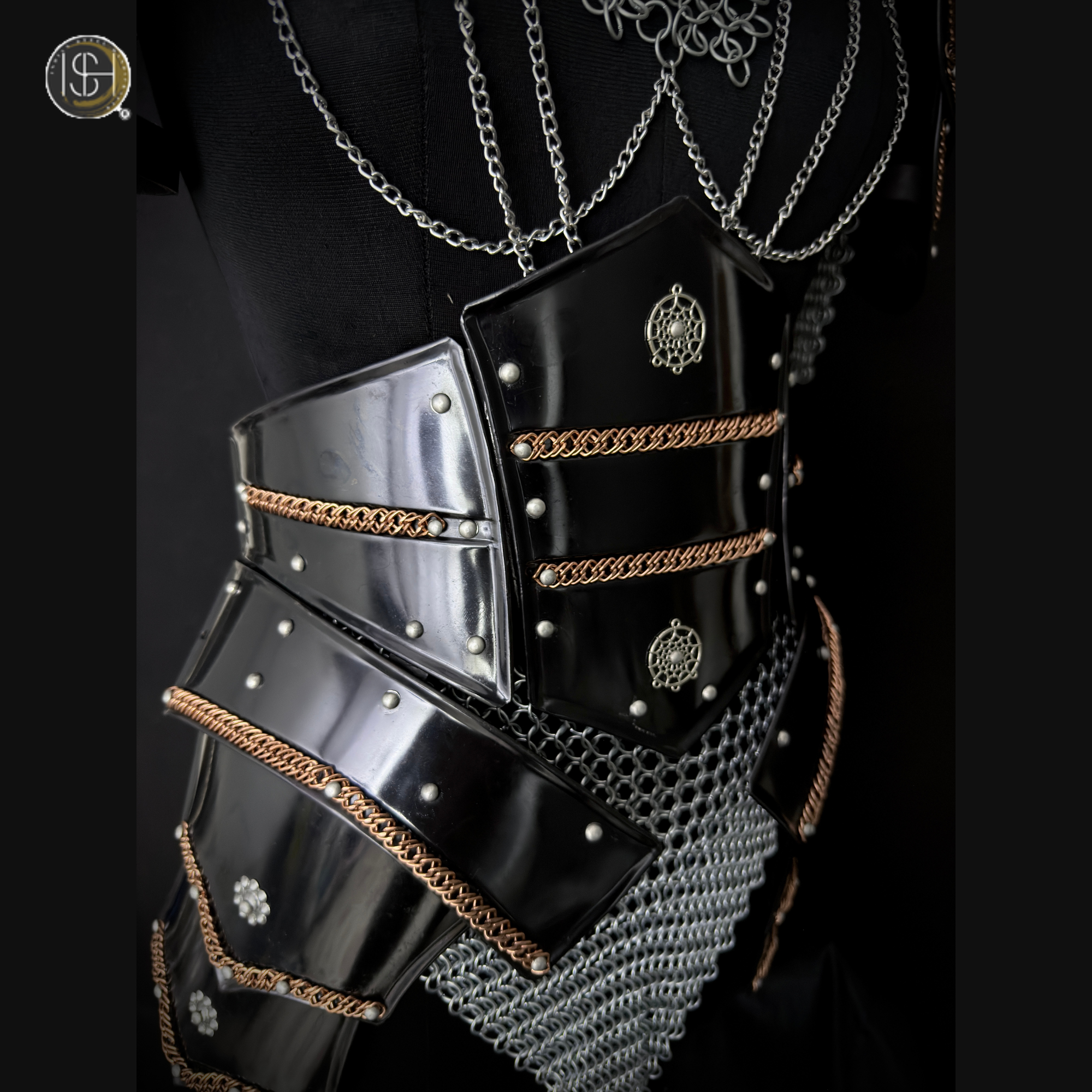 ⚔️ Women's Black Fantasy Armor Set 🛡️ | Handmade Steel Warrior Costume | Chainmail Cosplay Armor | Medieval Knight Armor | LARP Outfit | Gothic Warrior Gear | Fantasy Battle Costume