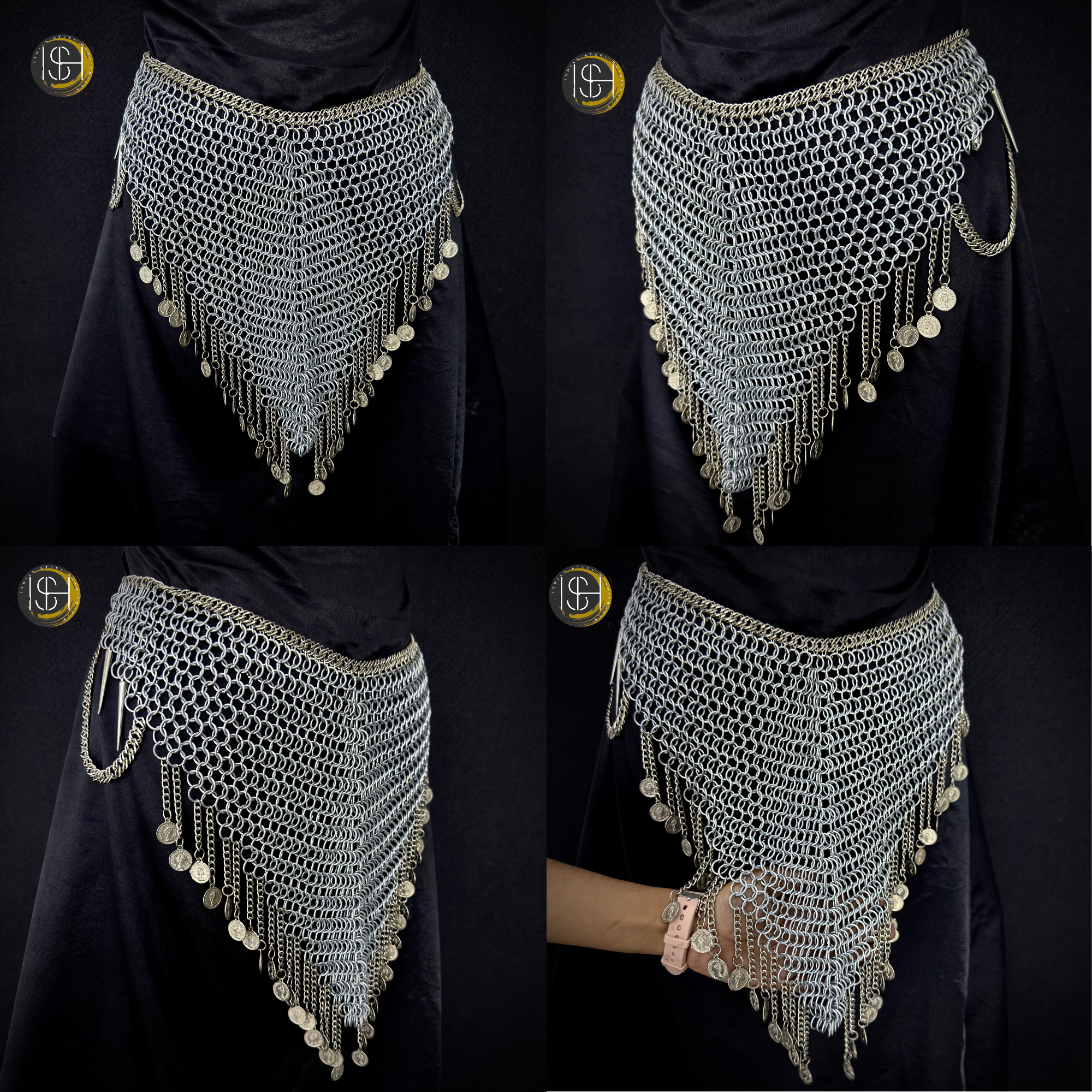 Full Body Medieval Knight Armor Suit – Gothic Steel Plate Armor with Gold Trim, LARP, Cosplay, Renaissance Costume