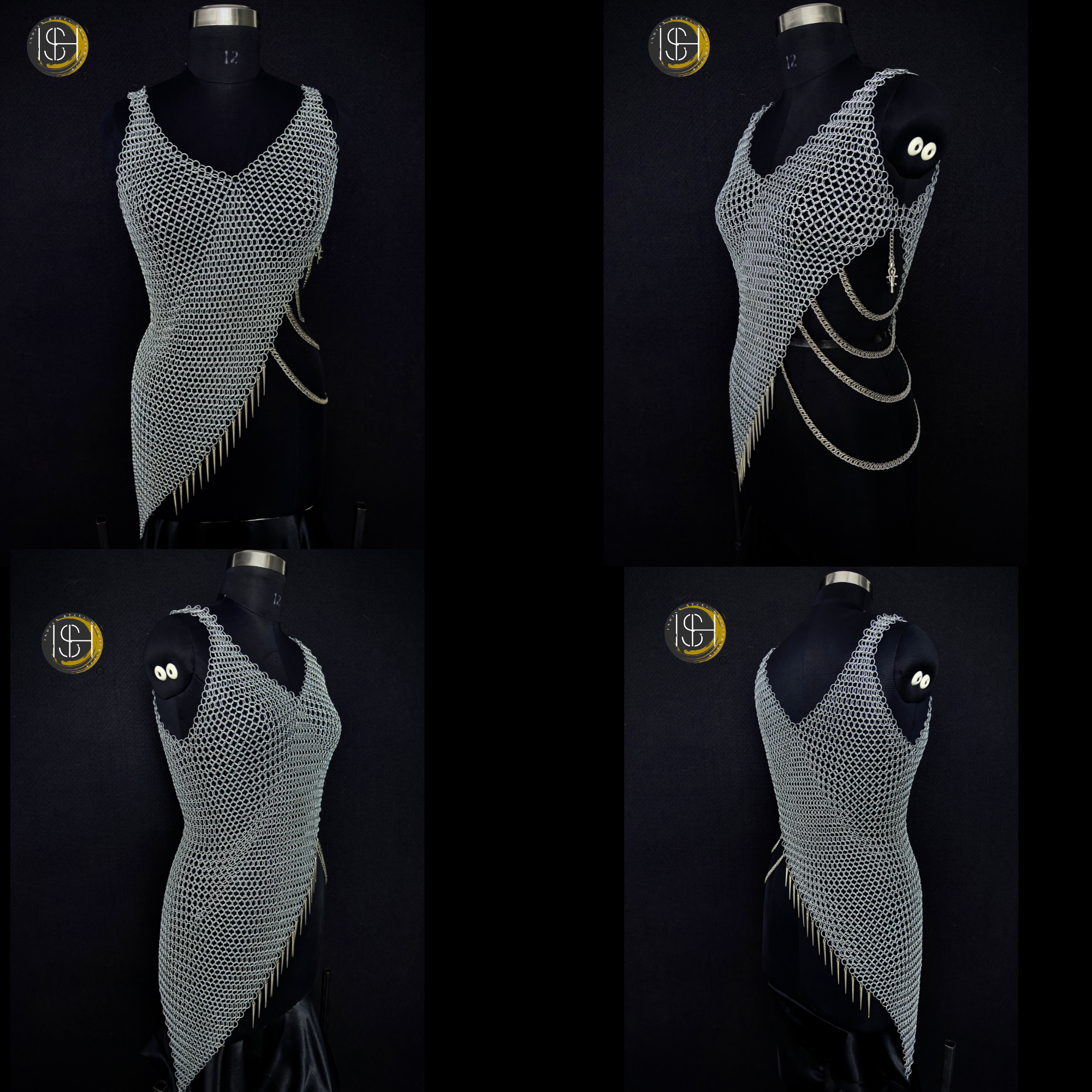 Brave Lady Medieval Steel Armor Set with Chainmail Top – Female Knight Armor Costume, LARP Armor, Renaissance Festival Outfit, Cosplay Warrior Armor, Historical Reenactment Gear.