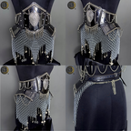 Handmade Black Steel Knight Armor Set with Chainmail – Medieval Battle Armor, Full Suit Armor Costume, Gothic Armor for LARP, Reenactment & Cosplay