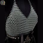 ⚔️ Black Steel Chainmail Armor for Women | Medieval Warrior Cuirass | Female Knight Costume | Renaissance Faire, LARP & Cosplay Armor