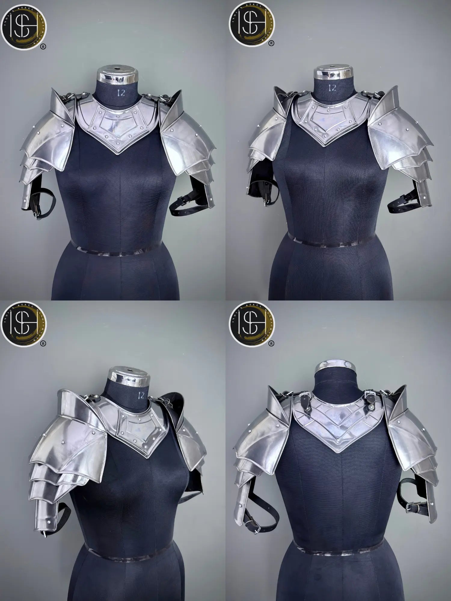 Medieval Knight Steel Gorget & Pauldron Armor 🛡️ | Perfect for LARP, Cosplay & Costume Events⚔️ ISH Collection