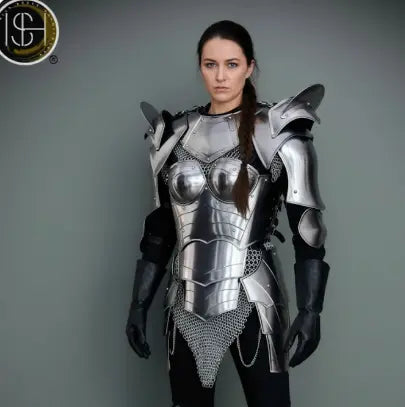 Brave Lady Knight Armor 🛡️ Unleash Your Inner Warrior! Beautiful Breast Armor for Epic Medieval Fantasy Cosplay & LARP Events! ✨⚔️ ISH Collection