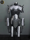Elite Female Knight Armor Set – Handcrafted Medieval Steel Suit with Chainmail, Shoulder & Gorget Armor, Bracers, Belt with Tassets, and Leg Guards | Artisan-Forged Warrior Armor by ISH Collection ISH Collection