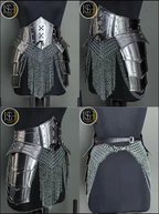 Elite Female Knight Armor Set – Handcrafted Medieval Steel Suit with Chainmail, Shoulder & Gorget Armor, Bracers, Belt with Tassets, and Leg Guards | Artisan-Forged Warrior Armor by ISH Collection ISH Collection