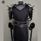 ⚔️ Black Steel Knight Armor Set 🛡️ Medieval Chainmail Cuirass for Women | Female Warrior Costume | Renaissance Faire & LARP Cosplay Armor
