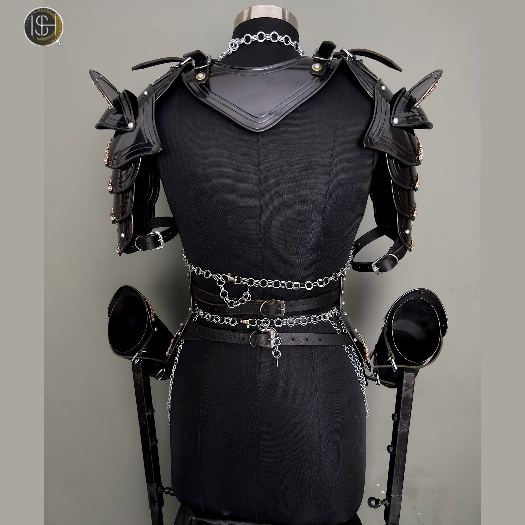 ⚔️ Black Steel Knight Armor Set 🛡️ Medieval Chainmail Cuirass for Women | Female Warrior Costume | Renaissance Faire & LARP Cosplay Armor