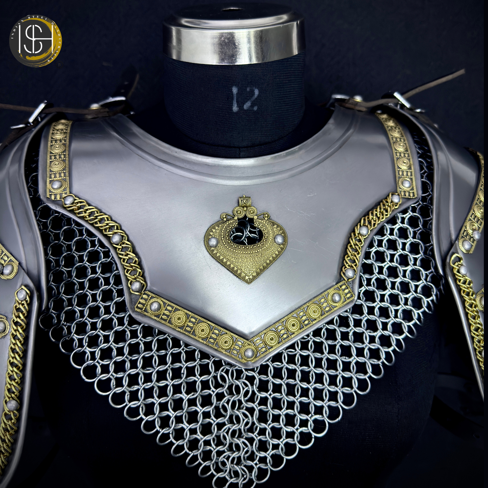 ⚔️ Handmade Steel Knight Armor Set 🛡️ Medieval Full Body Battle Suit with Gold Detailing for Cosplay, LARP & Collectors ✨