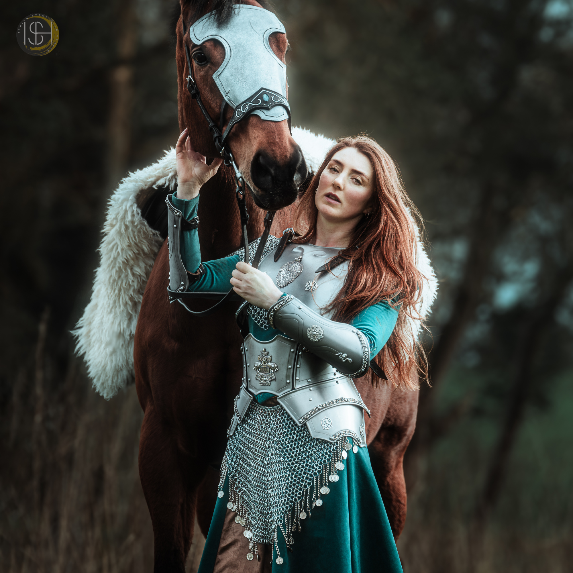 Medieval Female Warrior Armor Set, Handmade Steel Armor, Chainmail Costume, Fantasy Knight Armor, Cosplay Armor for Women