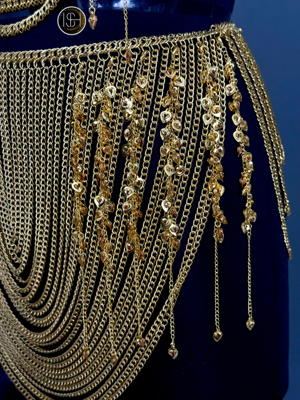Gold Chain Body Harness with Waist Skirt – Medieval Goddess Chainmail Jewelry for Festival 🛡️ & Cosplay