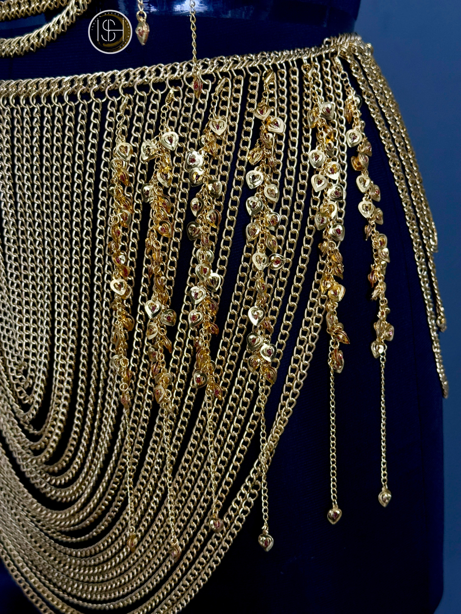 Gold Chain Body Harness with Waist Skirt – Medieval Goddess Chainmail Jewelry for Festival 🛡️ & Cosplay