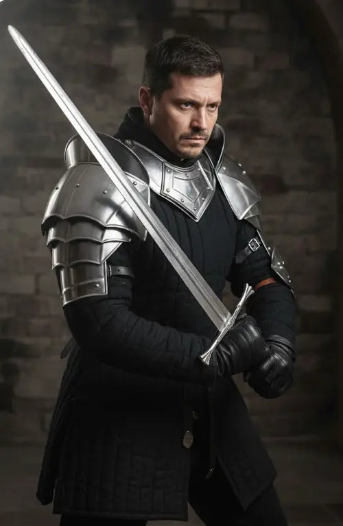 Medieval Knight Steel Gorget & Pauldron Armor 🛡️ | Perfect for LARP, Cosplay & Costume Events⚔️ ISH Collection