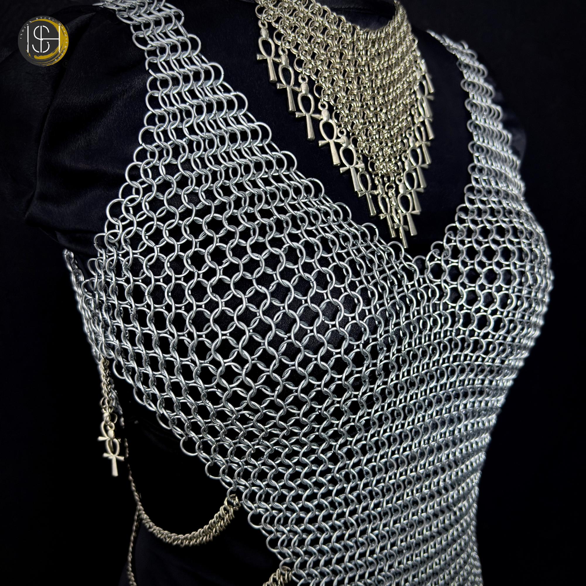 Handmade Steel Chainmail Dress ,Medieval Armor Costume for Women, Viking Warrior Chainmail, LARP Outfit, Gothic Fantasy Cosplay Armor.