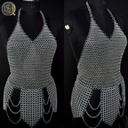 ⚔️ Black Steel Chainmail Armor for Women | Medieval Warrior Cuirass | Female Knight Costume | Renaissance Faire, LARP & Cosplay Armor