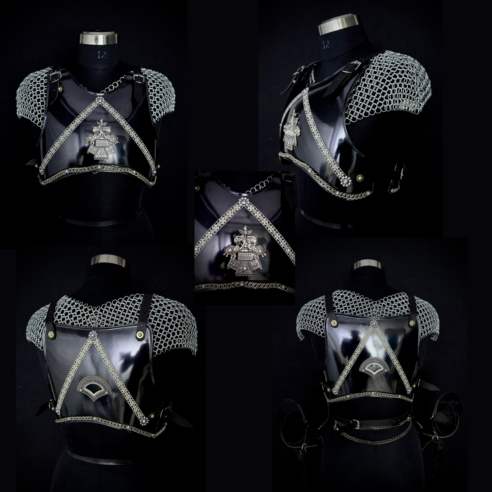 🖤 Black Steel Armor Set for Women ⚔️ Handmade Fantasy Knight Armor for fierce queens, Perfect for Medieval LARP, Cosplay, Renaissance Fairs & Warrior Photoshoots ✨