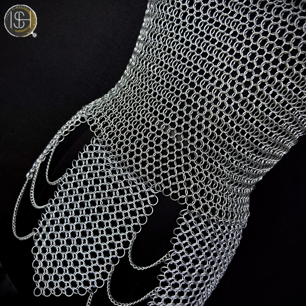 ⚔️ Black Steel Chainmail Armor for Women | Medieval Warrior Cuirass | Female Knight Costume | Renaissance Faire, LARP & Cosplay Armor