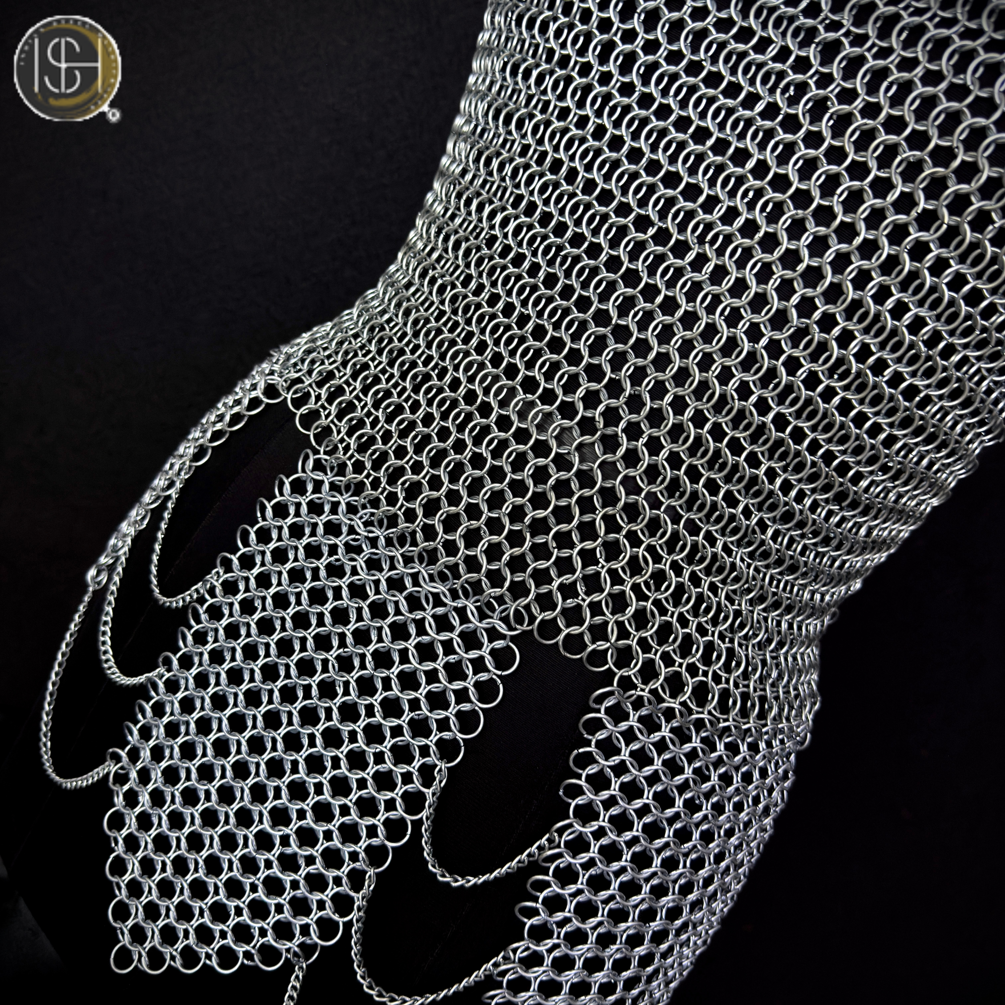 ⚔️ Black Steel Chainmail Armor for Women | Medieval Warrior Cuirass | Female Knight Costume | Renaissance Faire, LARP & Cosplay Armor