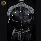 Chainmail Body Harness & Skirt Set – Handmade Steel Ring Armor Outfit for Cosplay, LARP, Renaissance Festival & Medieval Costume,
