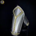 Handcrafted Steel Knight Armor Set ⚔️✨ – Full Medieval Suit with Gold Accents | LARP Gear | Cosplay Costume | Renaissance Collectible 🛡️🏰