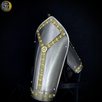 Handcrafted Steel Knight Armor Set ⚔️✨ – Full Medieval Suit with Gold Accents | LARP Gear | Cosplay Costume | Renaissance Collectible 🛡️🏰