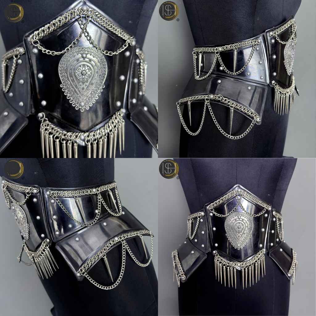 Handmade Black Steel Knight Armor Set with Chainmail – Medieval Battle Armor, Full Suit Armor Costume, Gothic Armor for LARP, Reenactment & Cosplay