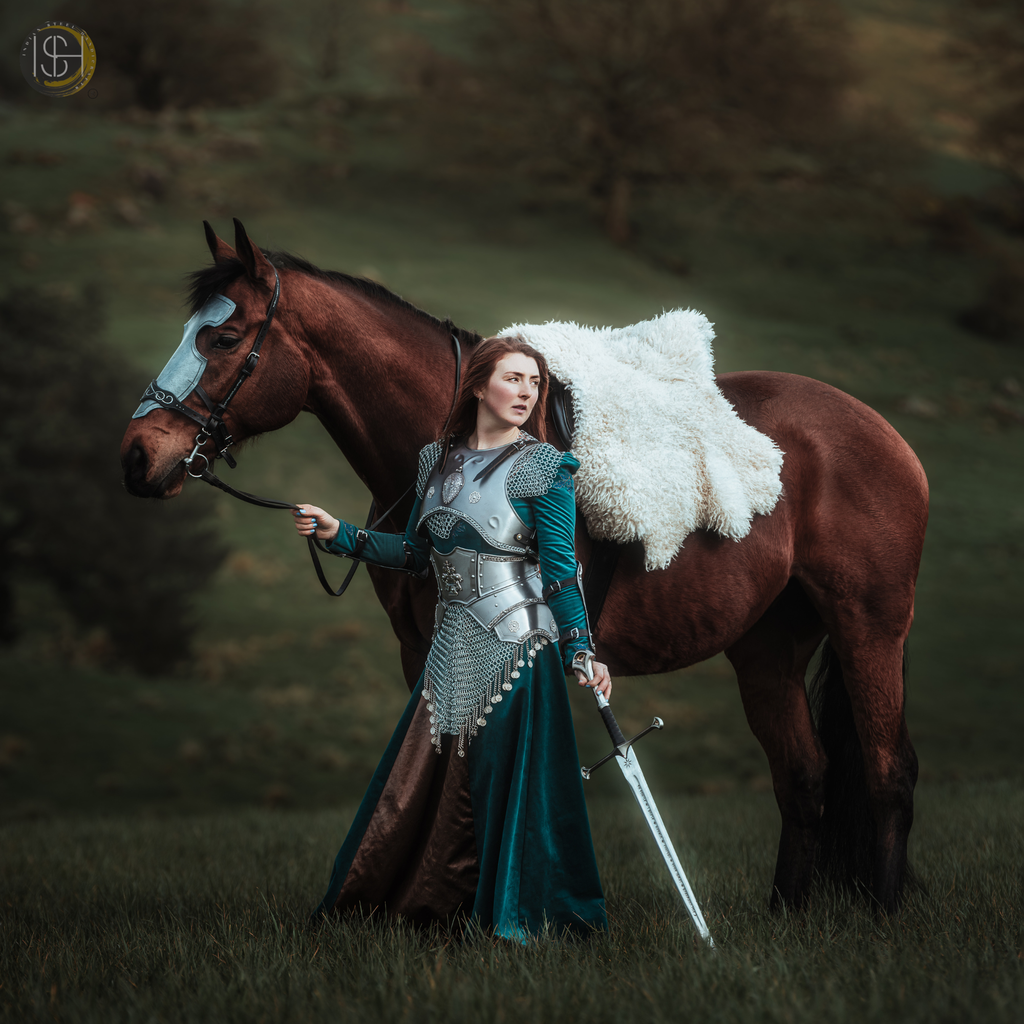 Medieval Female Warrior Armor Set, Handmade Steel Armor, Chainmail Costume, Fantasy Knight Armor, Cosplay Armor for Women