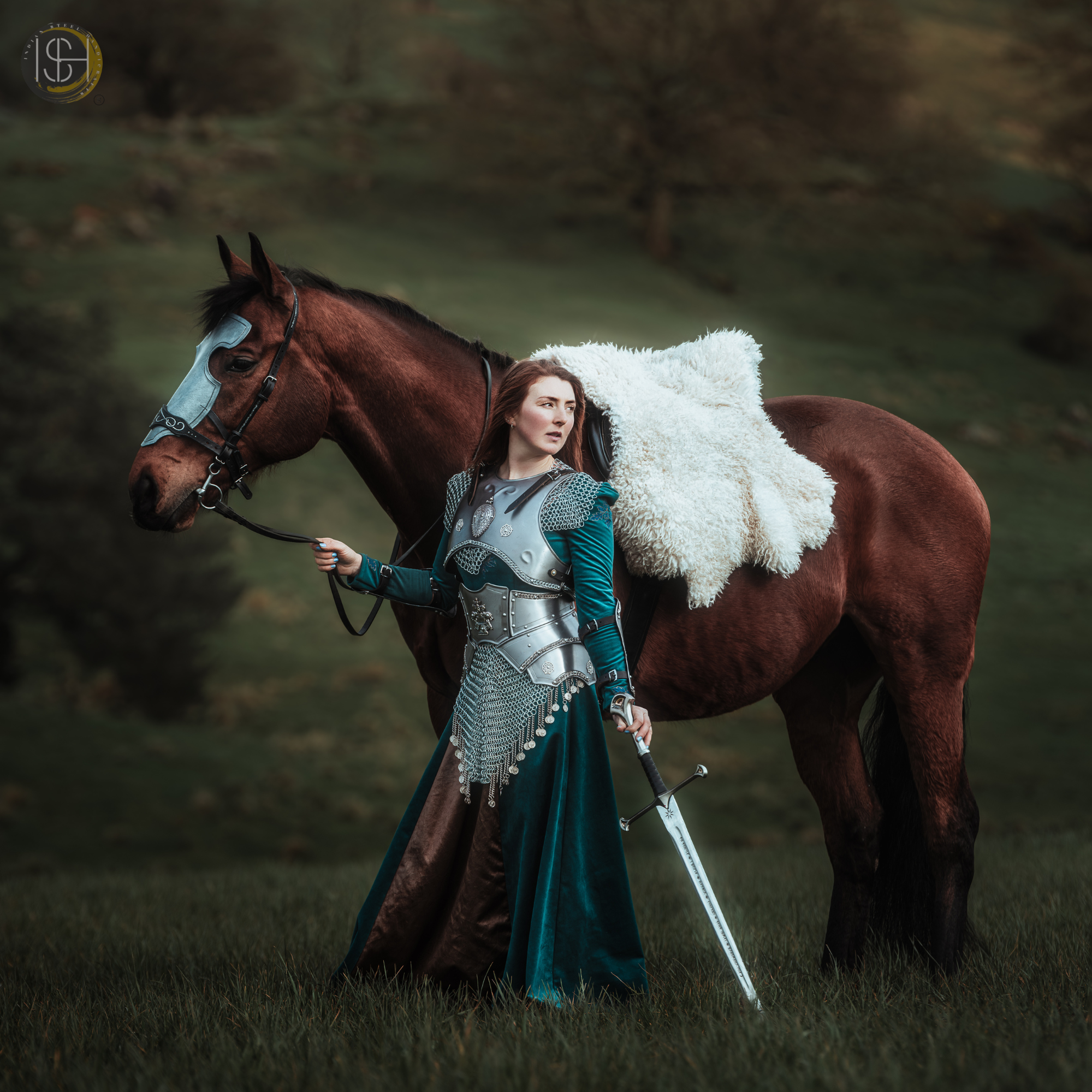 Medieval Female Warrior Armor Set, Handmade Steel Armor, Chainmail Costume, Fantasy Knight Armor, Cosplay Armor for Women