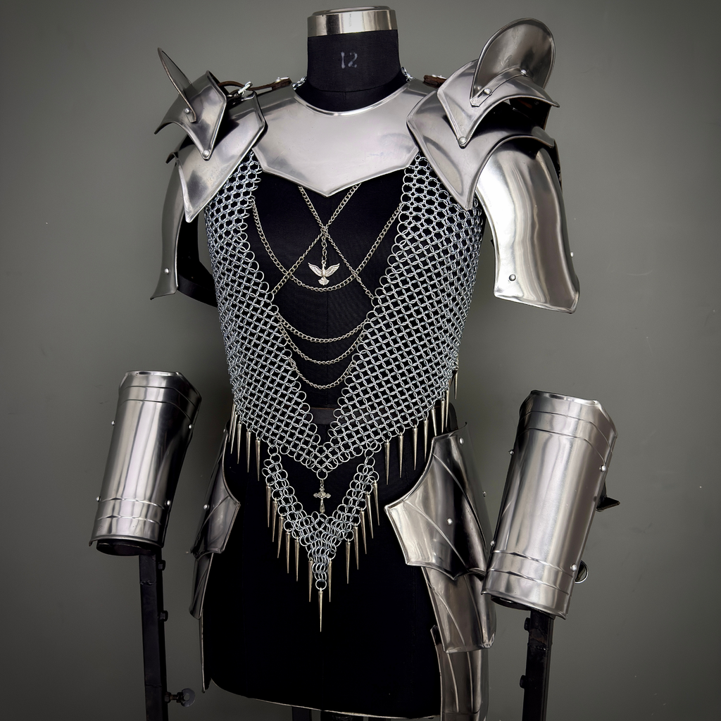 Handmade Steel Chainmail Armor Set – Authentic Medieval Knight Costume, Durable Cosplay Armor, LARP & Renaissance Fair Outfit