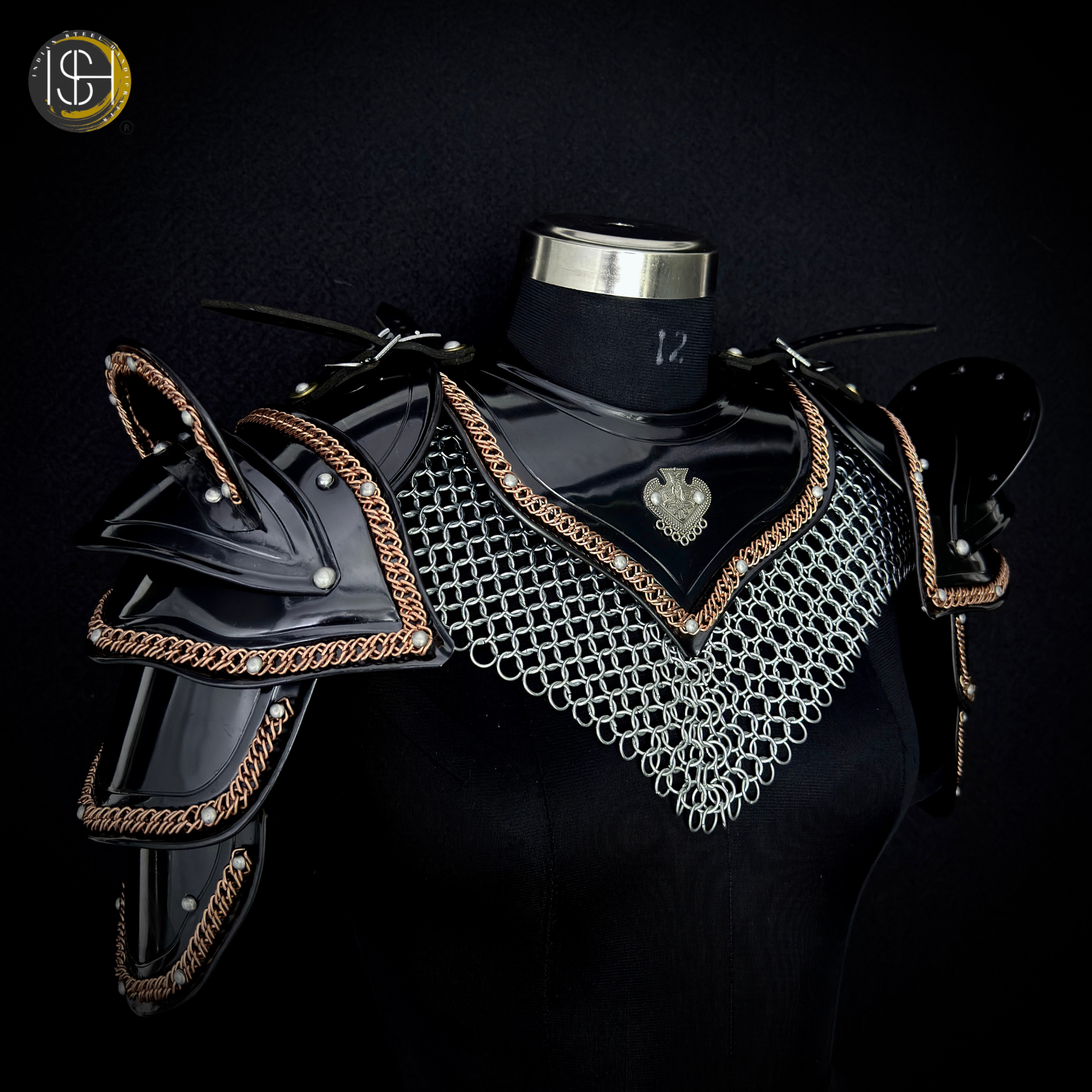 ⚔️ Medieval Fantasy Shoulder Armor Set – Handmade Steel Pauldrons with Chainmail Knight Armor for Cosplay, LARP, Renaissance Fair & Viking Costume 🛡️