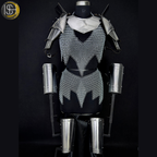 Handcrafted Medieval Steel Chainmail Armor Set – Includes Gorget, Pauldrons, Arm Guards & Leg Protection for Warrior Costumes