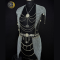 Medieval Chainmail Harness Set – Handwoven Steel Ring Armor Top & Skirt for Cosplay, LARP, Renaissance Festival