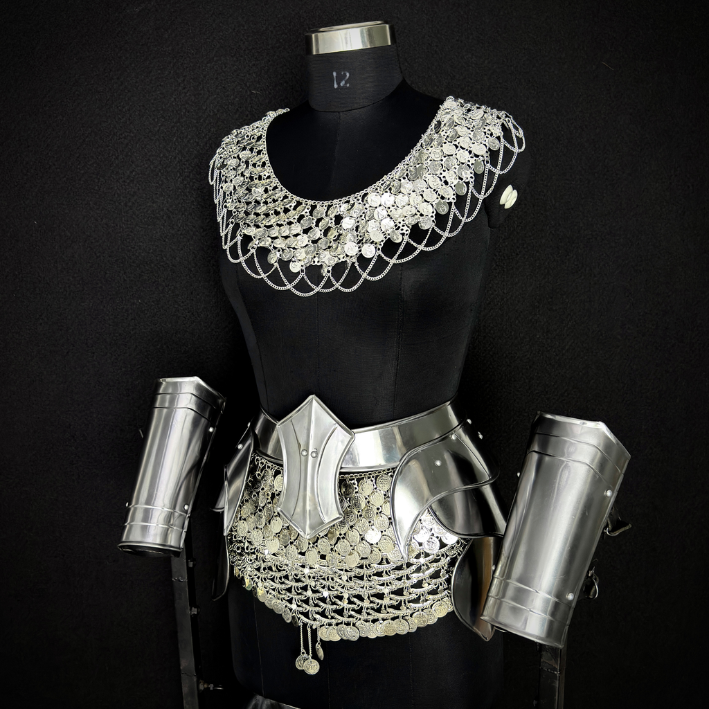 ISH Collection – Handmade Silver Coin Chainmail Warrior Armor Set