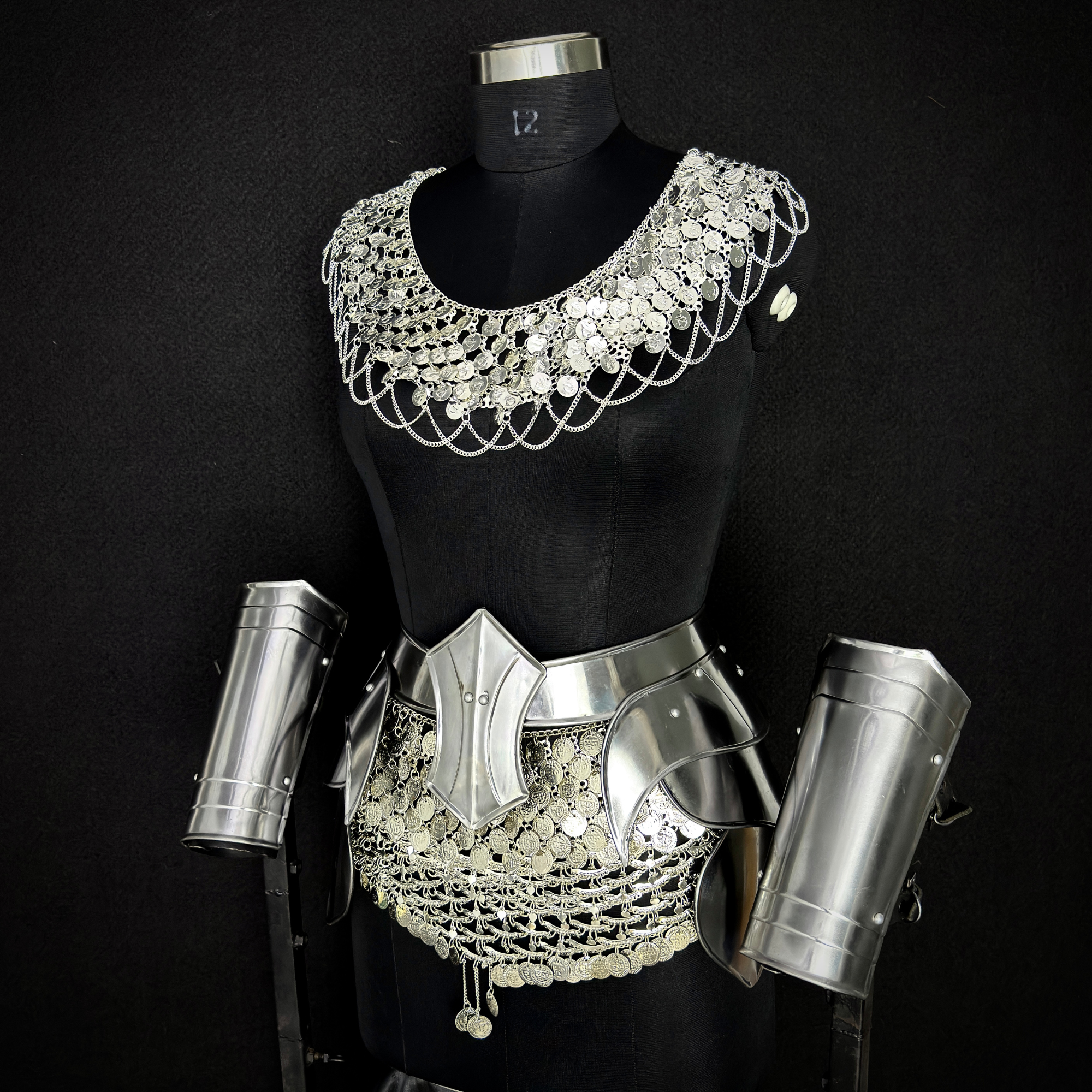 ISH Collection – Handmade Silver Coin Chainmail Warrior Armor Set