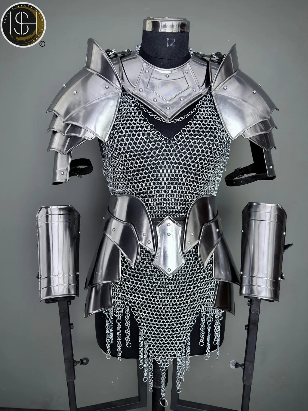 Medieval Knight Steel Armor⚔️ — Gorget, Pouldron & Bracer Set for Epic LARP & Cosplay!🛡️ ISH Collection