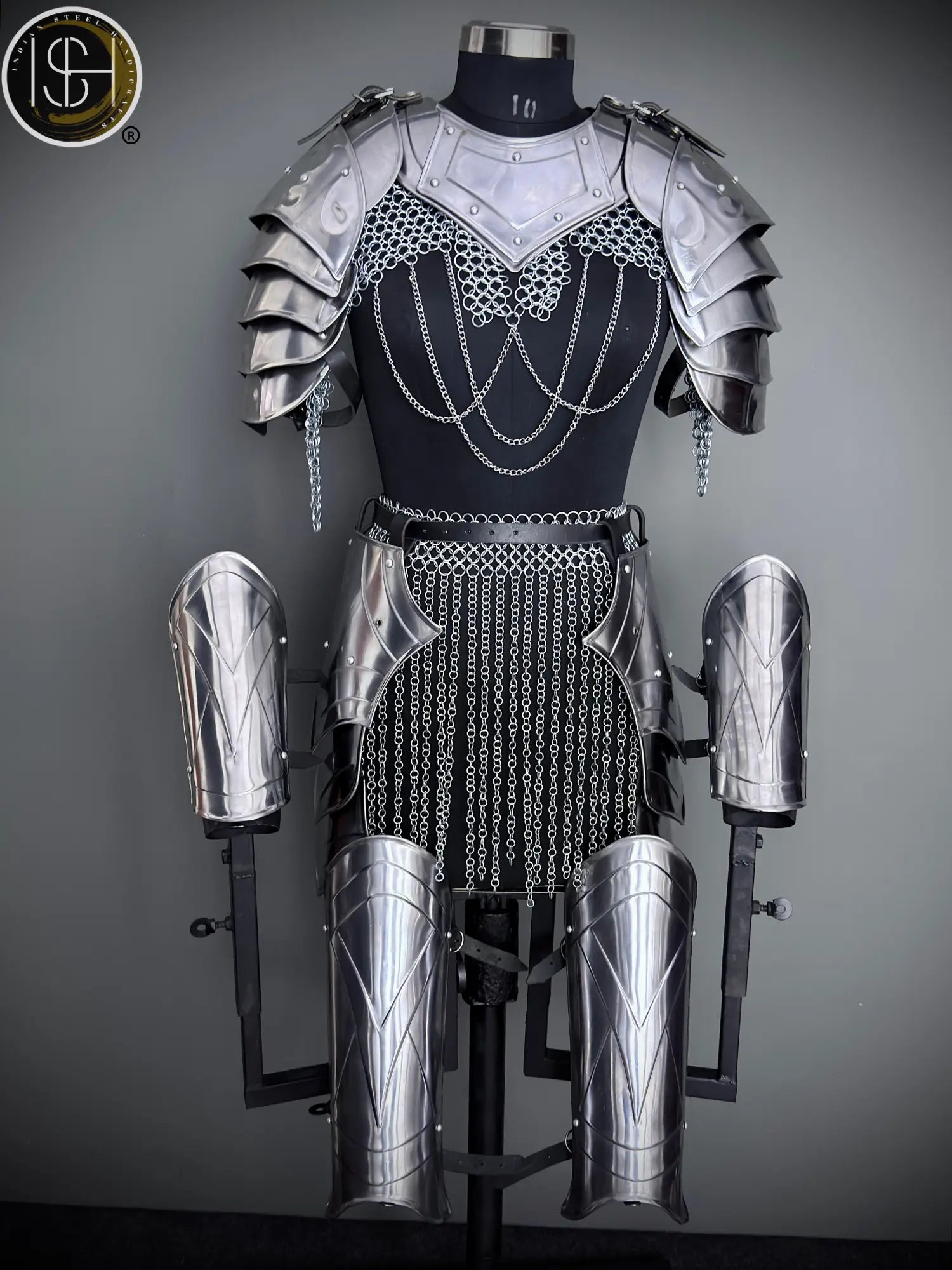 Brave Lady Knight Armor Set: Steel Medieval Cosplay – LARP SCA ⚔️✨ ISH Collection