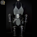 ⚔️ Black Steel Chainmail Armor for Women | Medieval Warrior Cuirass | Female Knight Costume | Renaissance Faire, LARP & Cosplay Armor