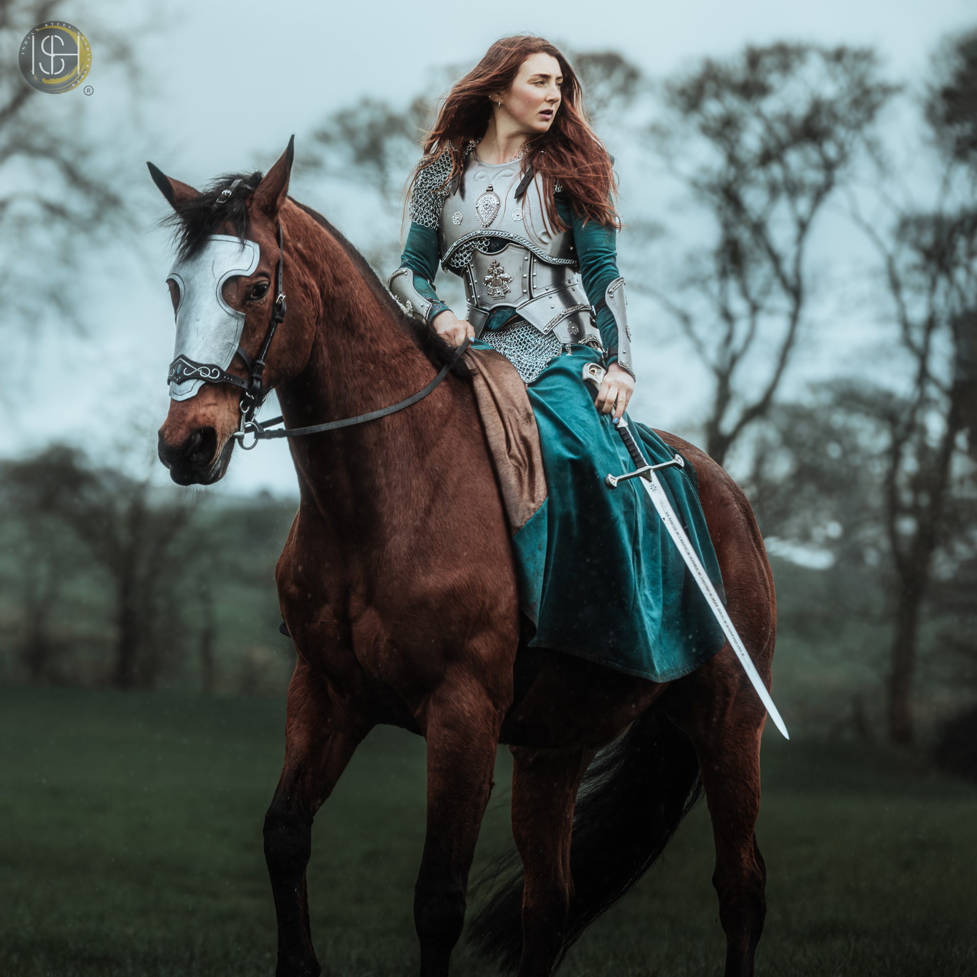 Medieval Female Warrior Armor Set, Handmade Steel Armor, Chainmail Costume, Fantasy Knight Armor, Cosplay Armor for Women