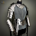 Handcrafted Steel Chainmail Armor Set – Knight’s Hauberk with Pauldrons & Arm Guards for Cosplay & LARP