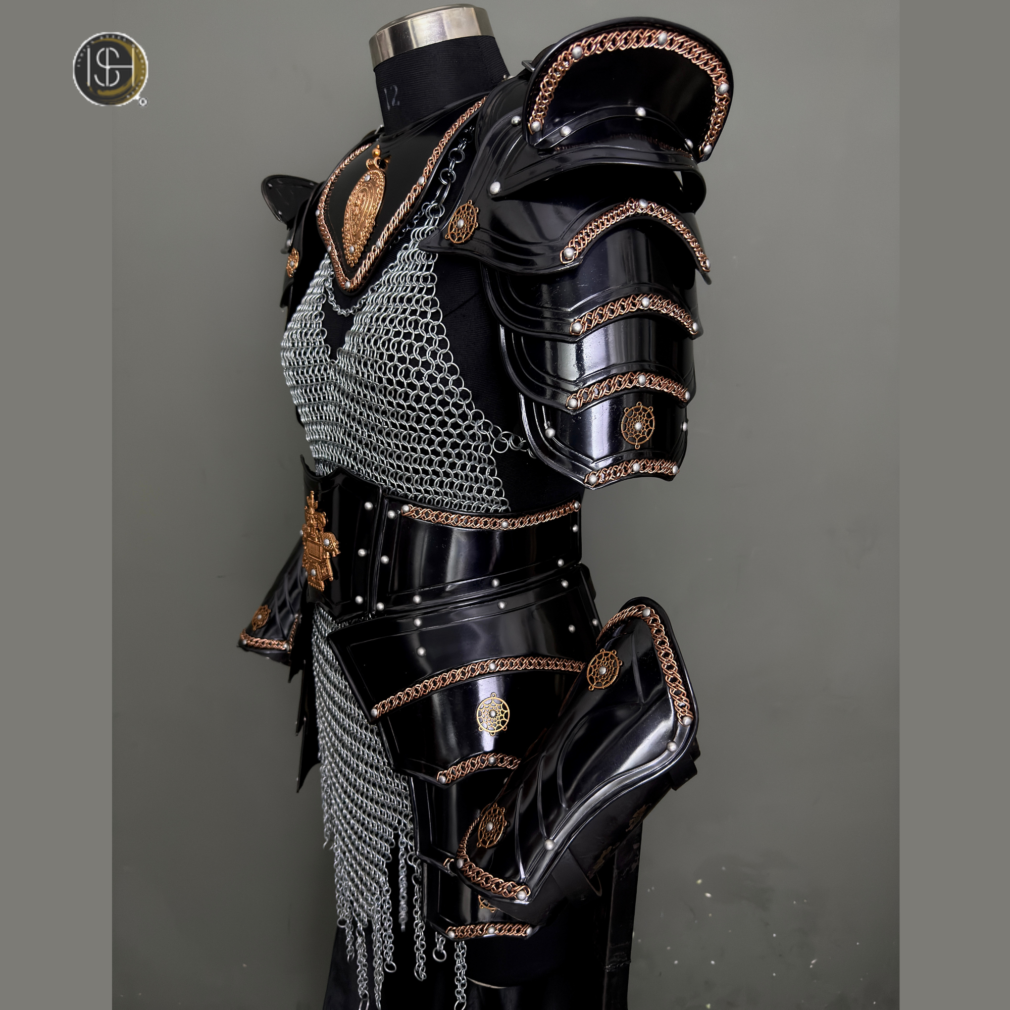 ⚔️ Black Steel Knight Armor Set 🛡️ Medieval Chainmail Cuirass for Women | Female Warrior Costume | Renaissance Faire & LARP Cosplay Armor