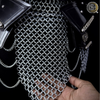 ⚔️ Black Steel Chainmail Armor for Women | Medieval Warrior Cuirass | Female Knight Costume | Renaissance Faire, LARP & Cosplay Armor