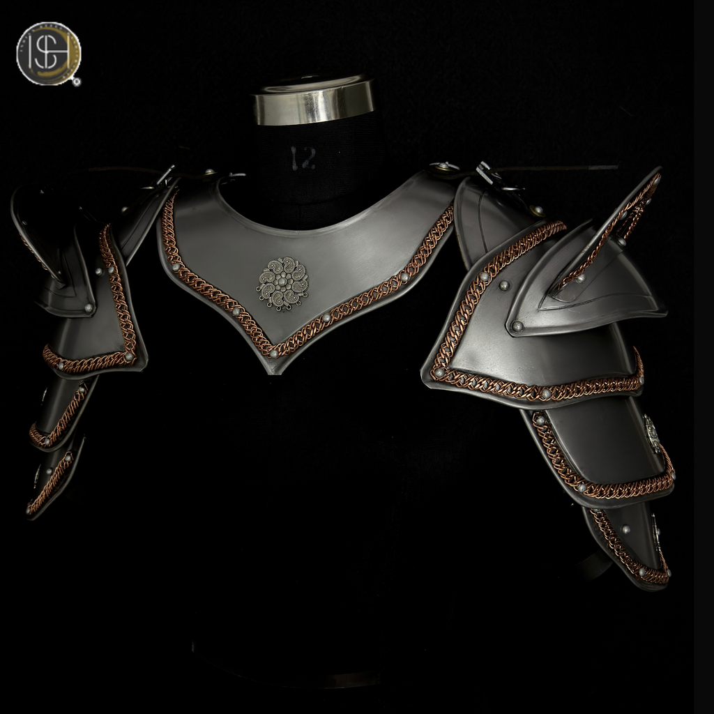 ⚔️ Handmade Medieval Shoulder Armor – Steel Pauldrons with Chainmail | Knight, Viking & Fantasy Cosplay Armor for LARP, Renaissance Fair, SCA & Costume 🛡️