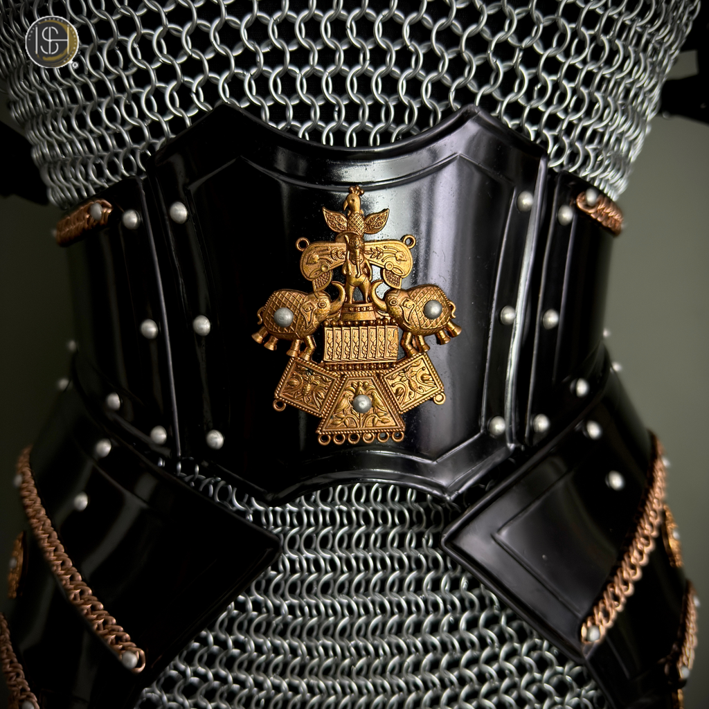 ⚔️ Black Steel Knight Armor Set 🛡️ Medieval Chainmail Cuirass for Women | Female Warrior Costume | Renaissance Faire & LARP Cosplay Armor
