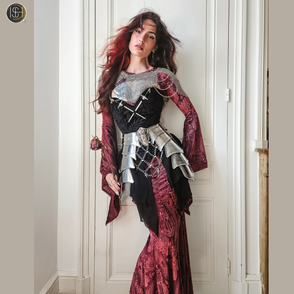⚔️ Women's Silver Chainmail Armor Set 🛡️ | Handmade Chainmail Top, Skirt & Armor Belt | Medieval Fantasy Cosplay | LARP Costume | Renaissance Fair Warrior Outfit