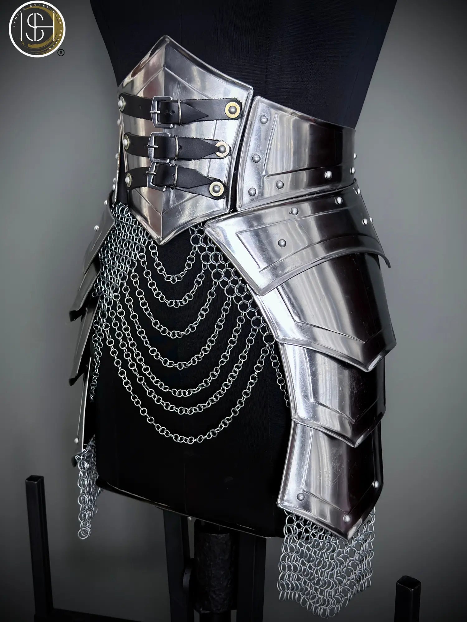 Brave Lady Armor Set ⚔️👑 Medieval Corset & Chainmail Skirt | Perfect for Cosplay, LARP & SCA ISH Collection