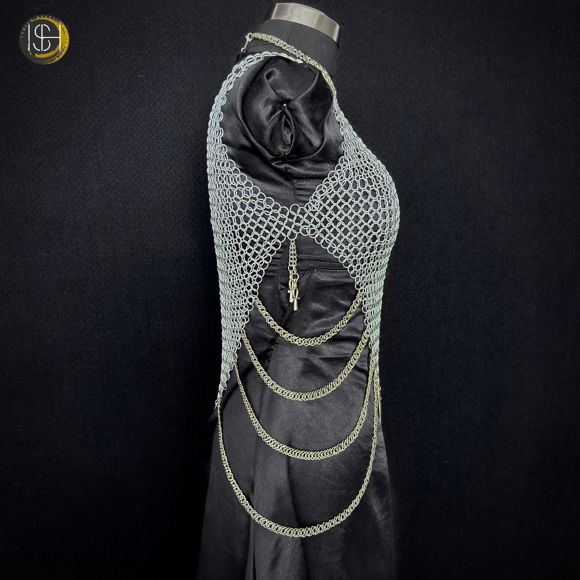 Handmade Steel Chainmail Dress ,Medieval Armor Costume for Women, Viking Warrior Chainmail, LARP Outfit, Gothic Fantasy Cosplay Armor.