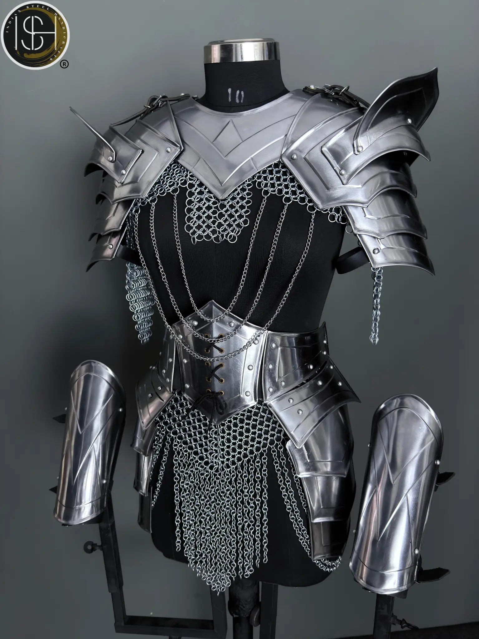Warrior Maiden Armor ✨🛡️ — Hand-Forged Steel Cuirass with Chainmail, Perfect for LARP & Cosplay Realms ⚔️ ISH Collection