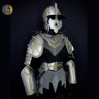 ⚔️ Handmade Steel Knight Armor Set 🛡️ Medieval Full Body Battle Suit with Gold Detailing for Cosplay, LARP & Collectors ✨