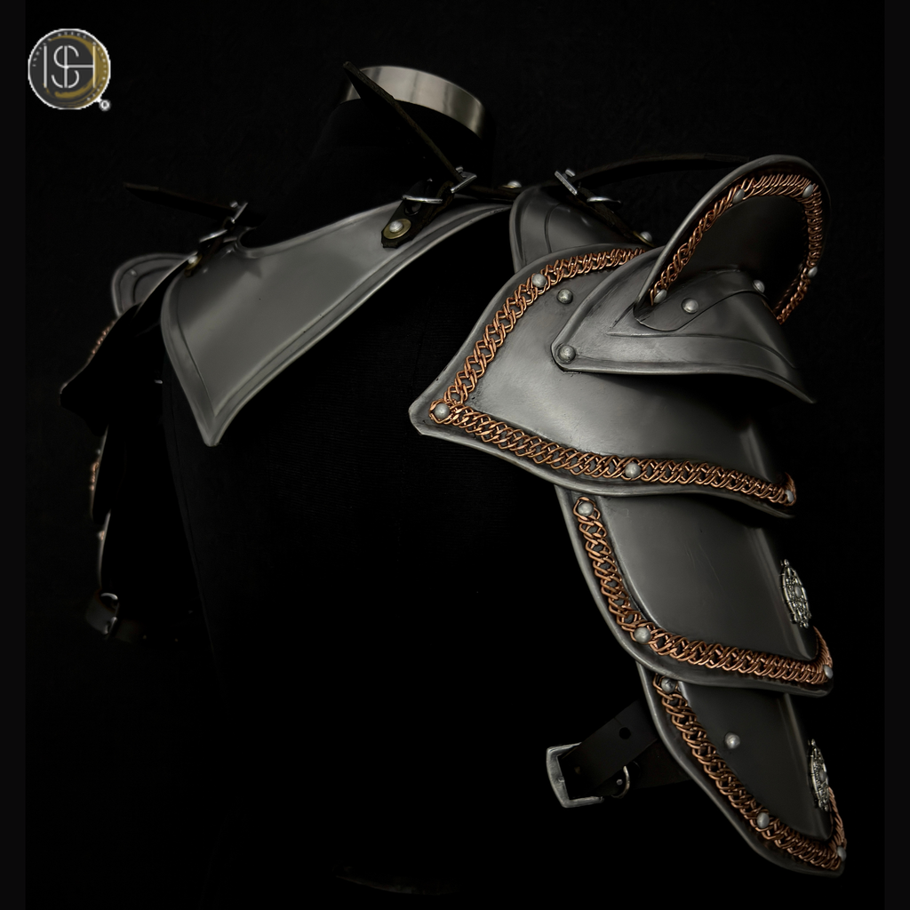 ⚔️ Handmade Medieval Shoulder Armor – Steel Pauldrons with Chainmail | Knight, Viking & Fantasy Cosplay Armor for LARP, Renaissance Fair, SCA & Costume 🛡️
